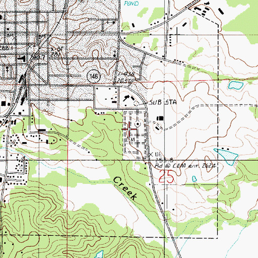 Topographic Map of Arlington Cemetery, LA