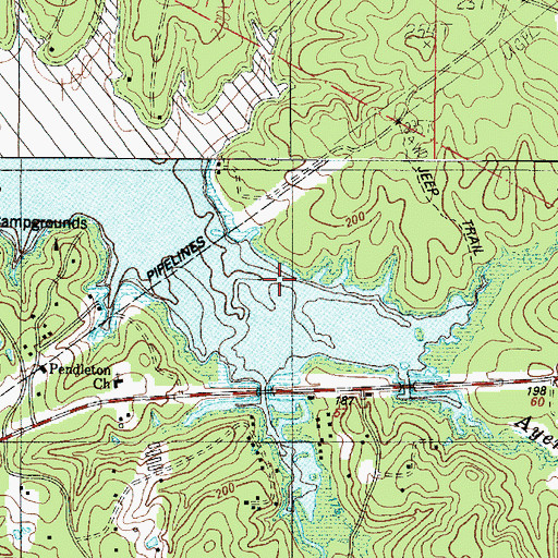 Topographic Map of Ayers Branch, LA