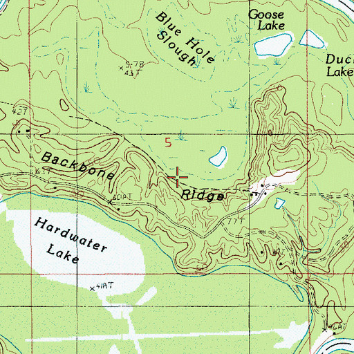 Topographic Map of Backbone Ridge, LA