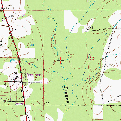 Topographic Map of Bacon Branch, LA