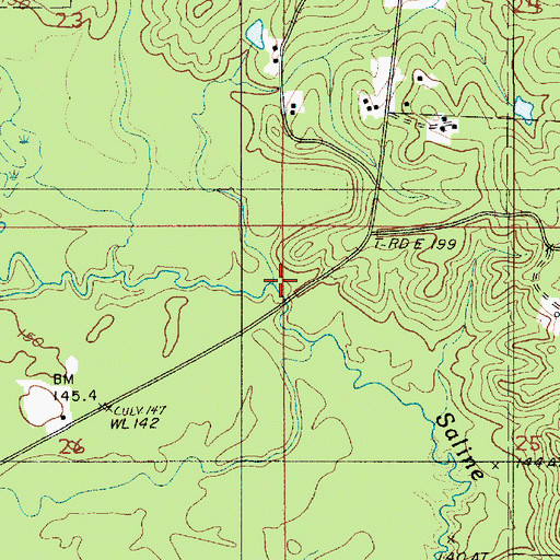 Topographic Map of Baptizing Branch, LA