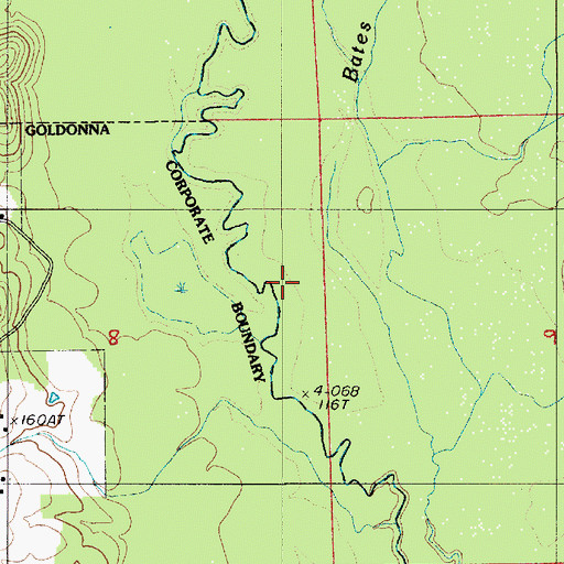 Topographic Map of Bates Branch, LA