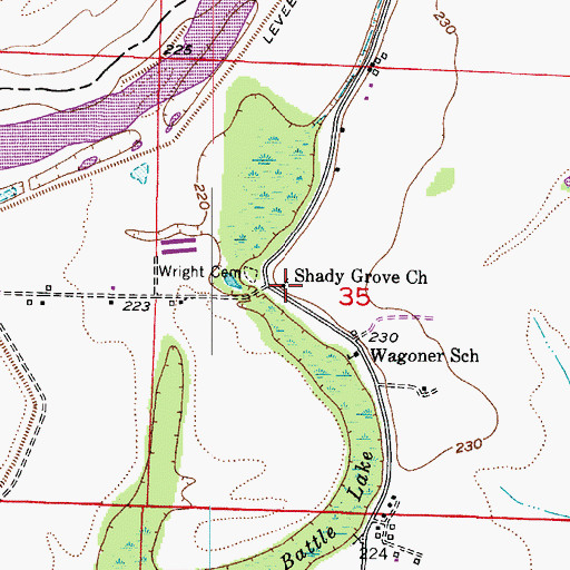 Topographic Map of Shady Grove Church, AR