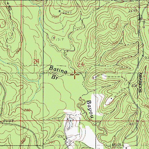 Topographic Map of Batina Branch, LA