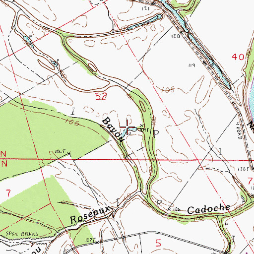 Topographic Map of Bayou Cadoche, LA