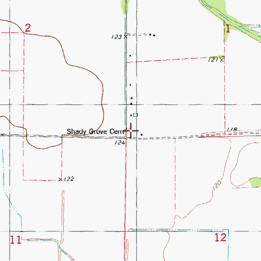 Topographic Map of Shady Grove Church, AR