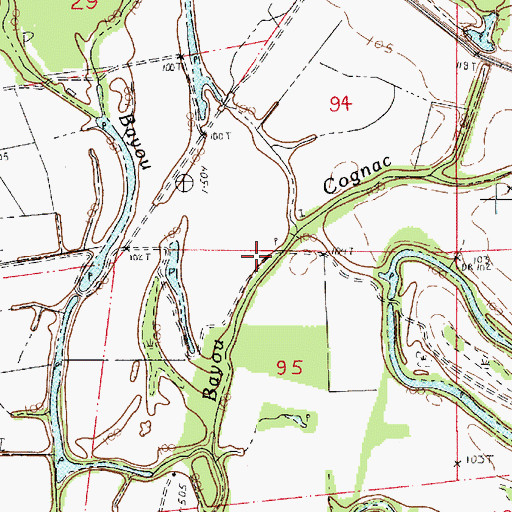 Topographic Map of Bayou Cognac, LA