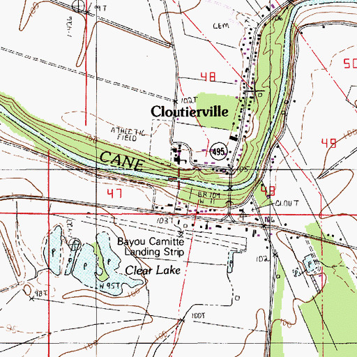 Topographic Map of Bayou Camitte, LA