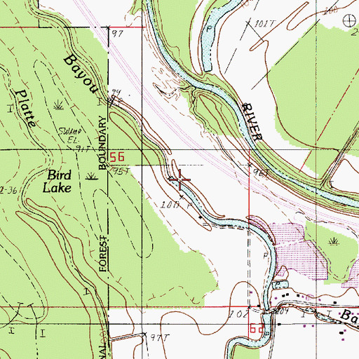 Topographic Map of Bayou Derbonne, LA