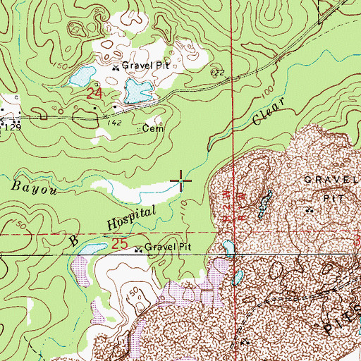 Topographic Map of Bayou Hospital, LA