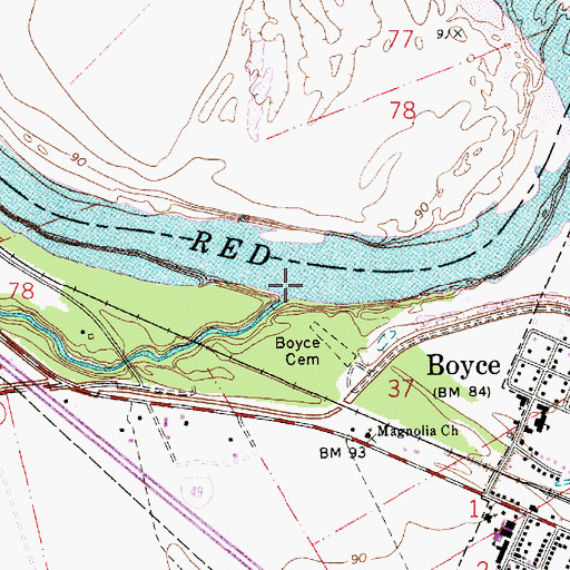 Topographic Map of Bayou Jean De Jean, LA