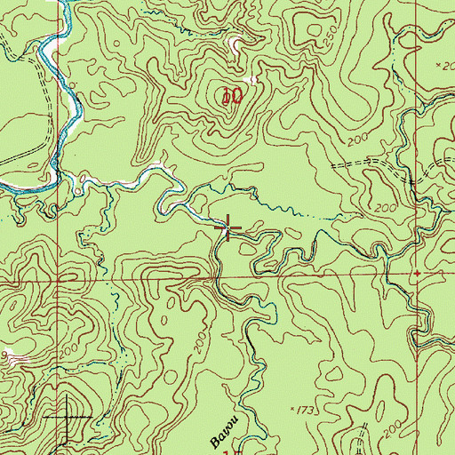 Topographic Map of Bayou L'Ivrogne, LA