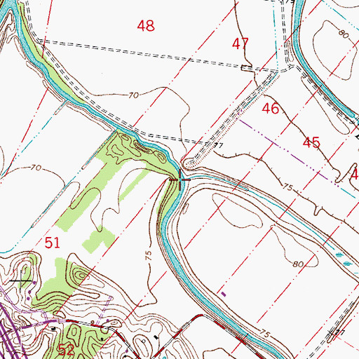 Topographic Map of Bayou Robert, LA