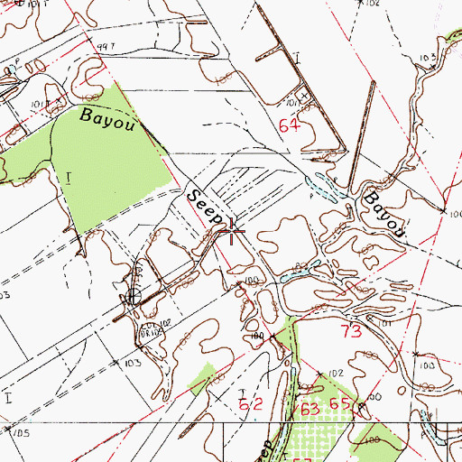Topographic Map of Bayou Seep, LA