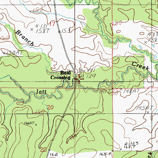 Topographic Map of Beal Crossing, LA