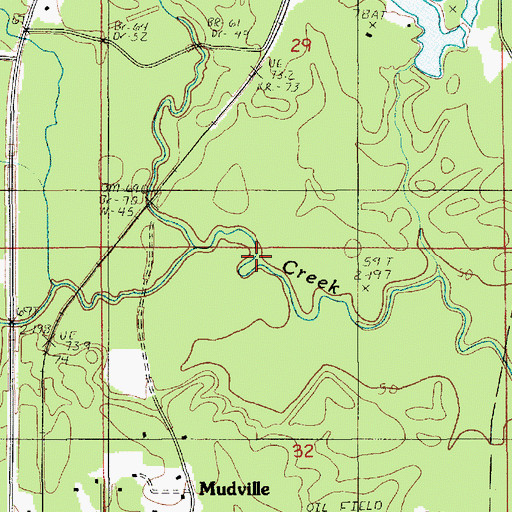Topographic Map of Bear Creek, LA
