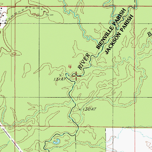 Topographic Map of Bear Creek, LA