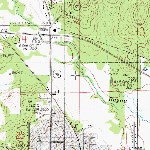 Topographic Map of Beaver Branch, LA