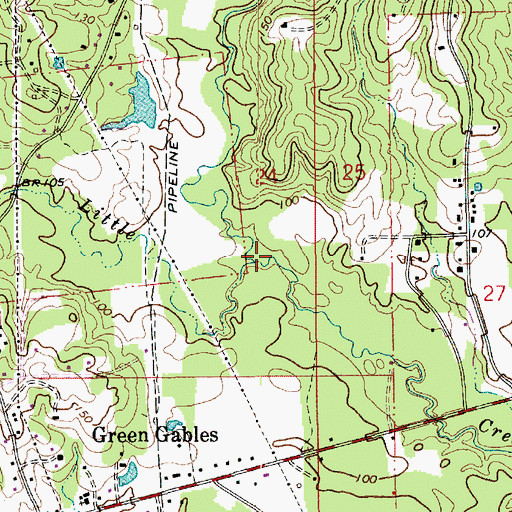 Topographic Map of Beaver Creek, LA