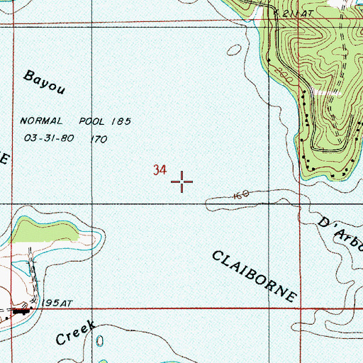 Topographic Map of Beaver Creek, LA
