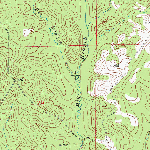 Topographic Map of Bee Branch, LA