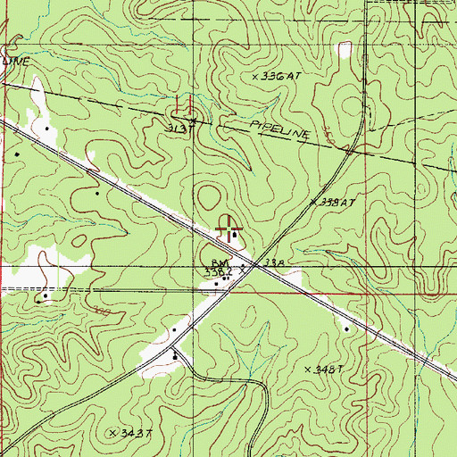 Topographic Map of Bethany Church, LA