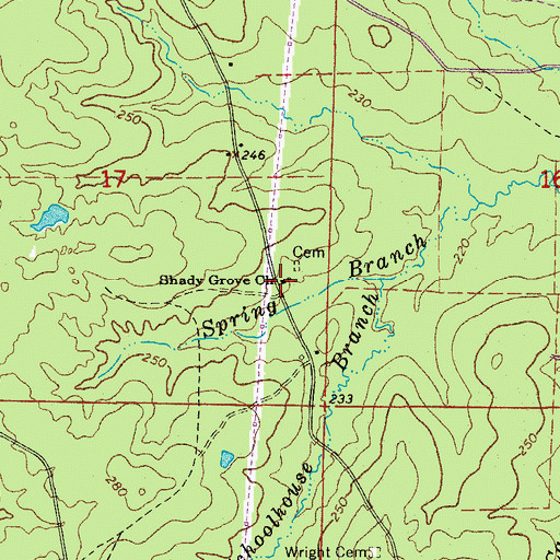 Topographic Map of Shady Grove Church, AR