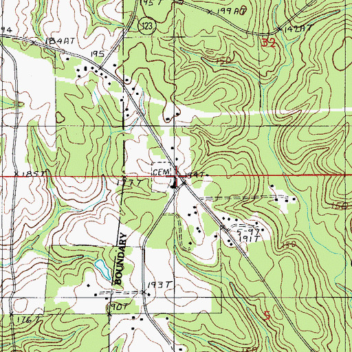 Topographic Map of Bethel Church, LA