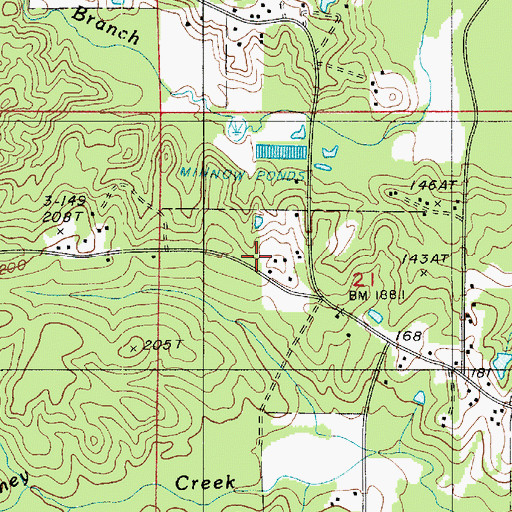 Topographic Map of Bethel Church, LA