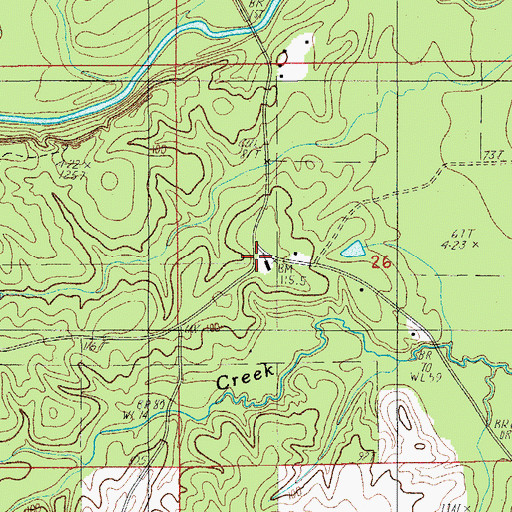 Topographic Map of Beulah Church, LA