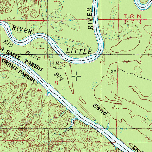 Topographic Map of Big Bend, LA
