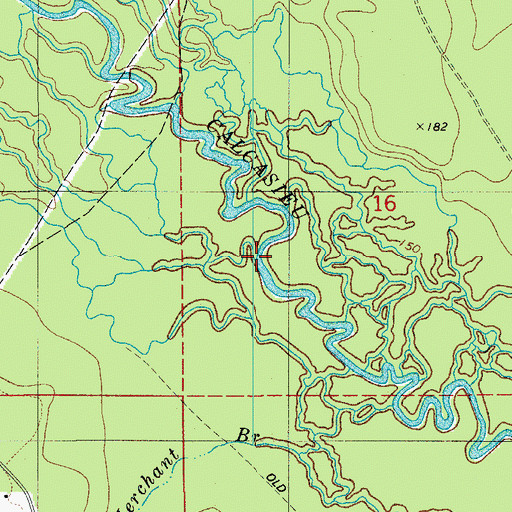 Topographic Map of Big Creek, LA