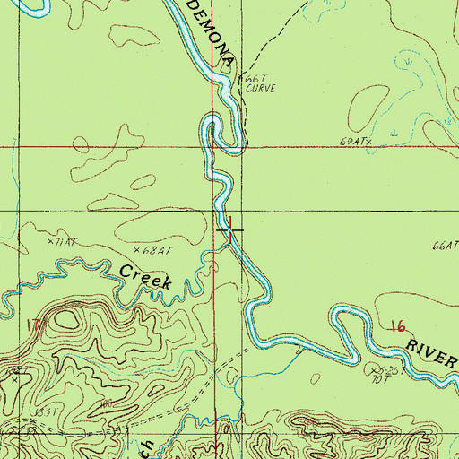 Topographic Map of Big Creek, LA