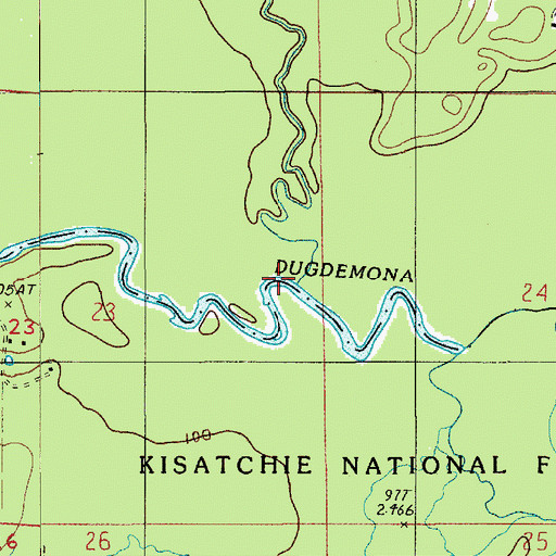 Topographic Map of Big Creek, LA