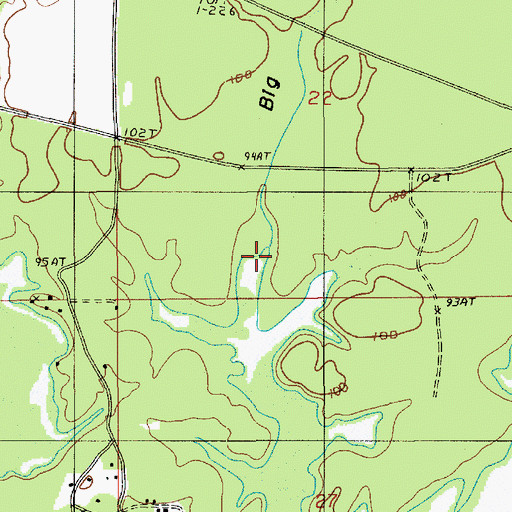 Topographic Map of Big Gully, LA