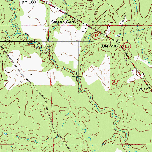Topographic Map of Bill Creek, LA