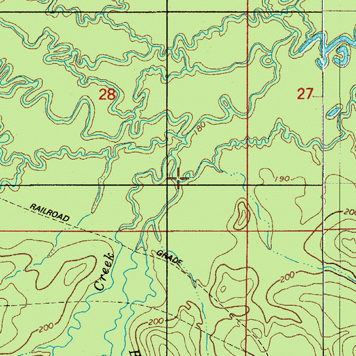 Topographic Map of Billy Creek, LA