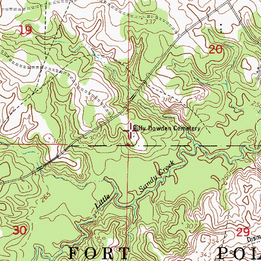 Topographic Map of Billy Dowden Cemetery, LA