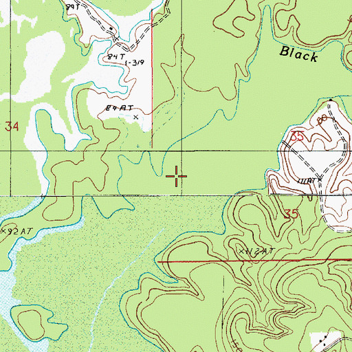 Topographic Map of Black Creek, LA