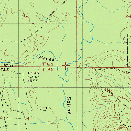 Topographic Map of Blooms Mill Creek, LA