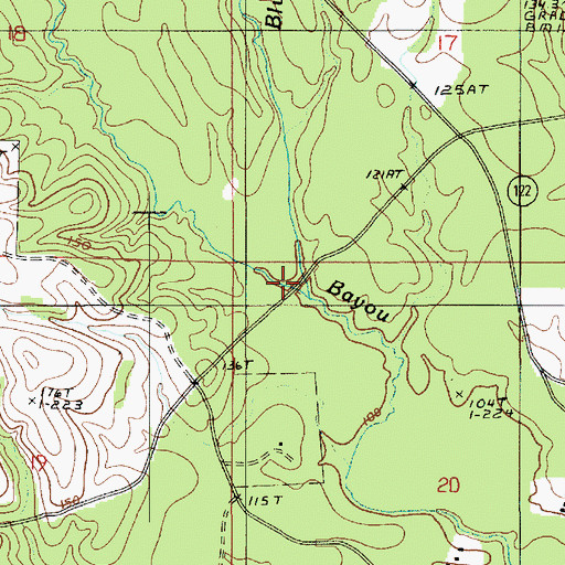 Topographic Map of Bluff Lick Creek, LA
