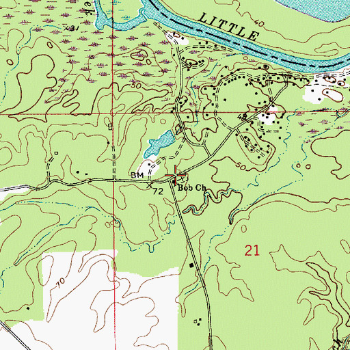 Topographic Map of Bob Church, LA