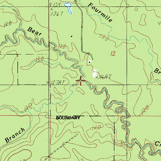 Topographic Map of Boggy Branch, LA