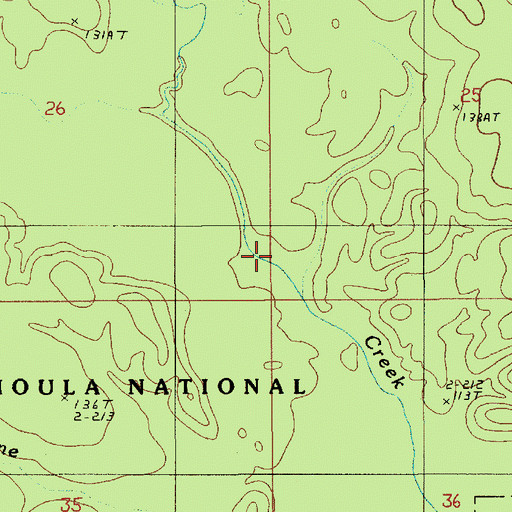 Topographic Map of Boggy Creek, LA