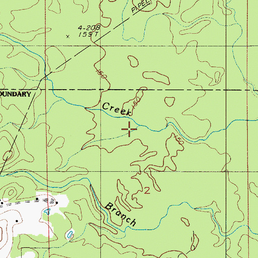 Topographic Map of Brickyard Branch, LA