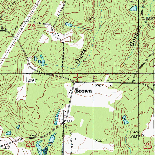 Topographic Map of Brown, LA