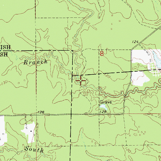 Topographic Map of Brushy Branch, LA