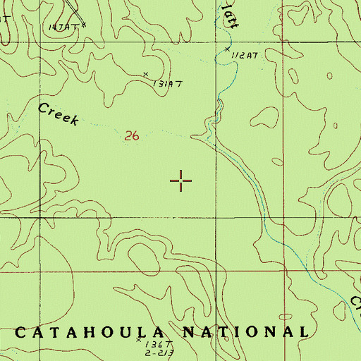 Topographic Map of Brushy Creek, LA