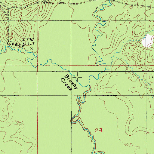 Topographic Map of Brushy Creek, LA