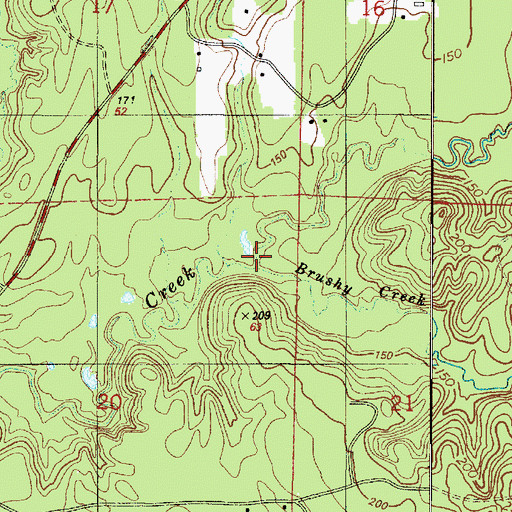 Topographic Map of Brushy Creek, LA